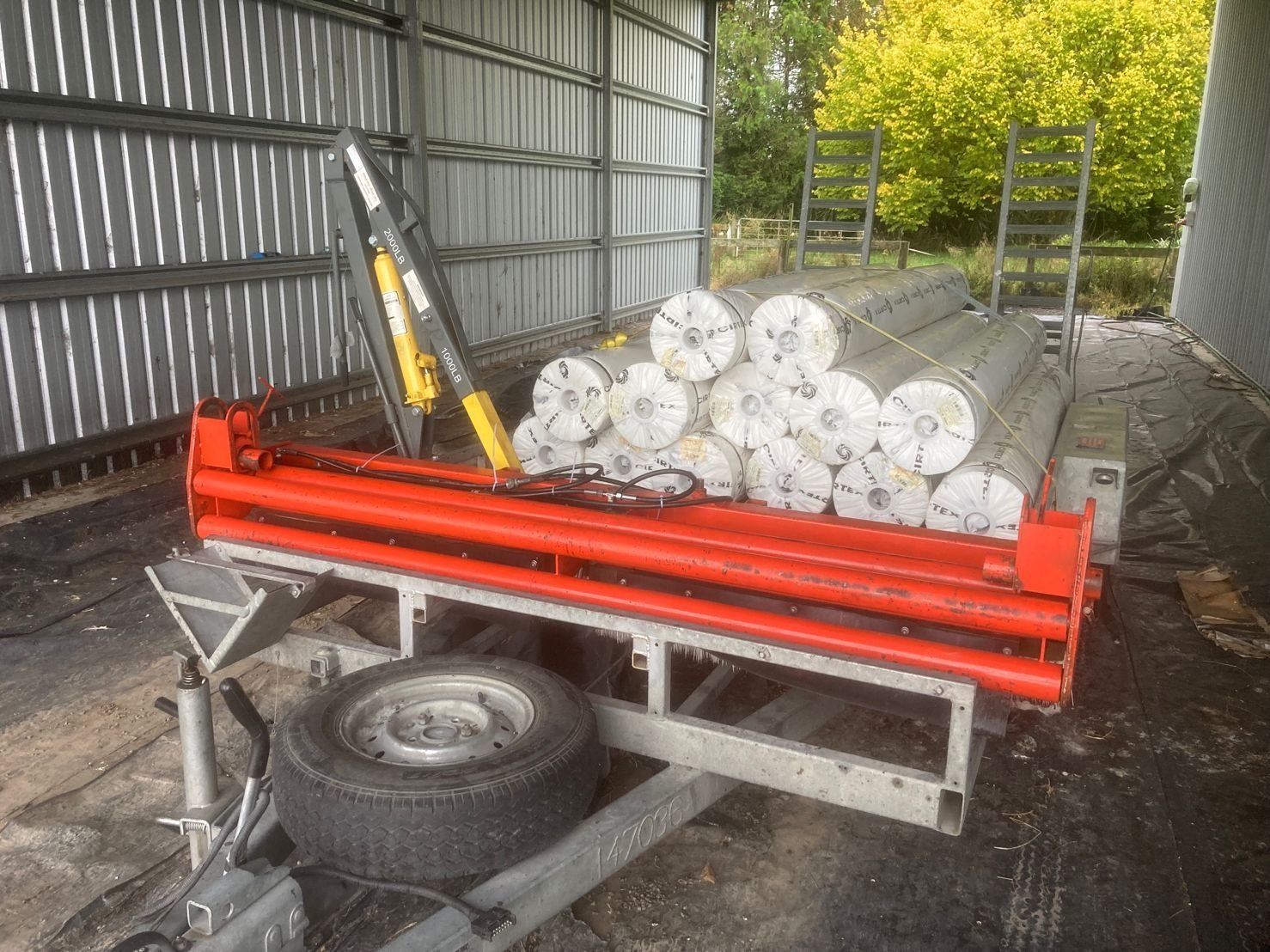 Custom fabric applicator and road-maintenance attachment